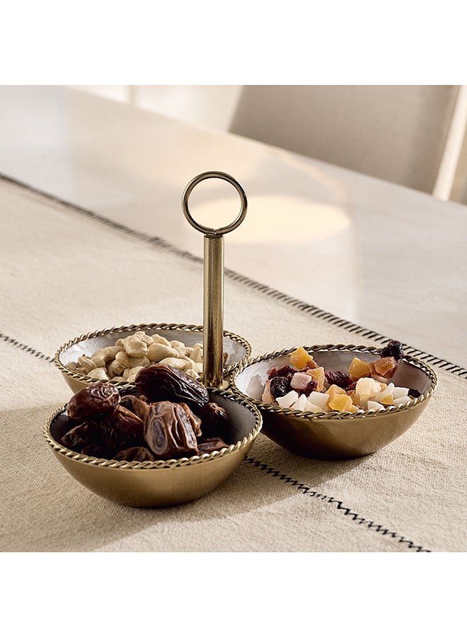 Home Box Lera Footed Candy Dish, Gold Finish, 3-Piece Set - Image 1